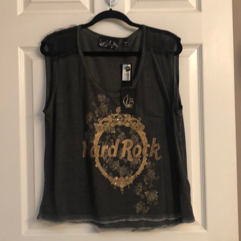 Hard Rock by Laura Be tank with gold bling 💫✨⭐️ L